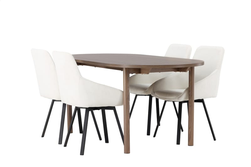 Andy Matgrupp 180 cm Oval med 4 Rosie stolar - Beige - Möbler - Bord & matgrupper - Matgrupper