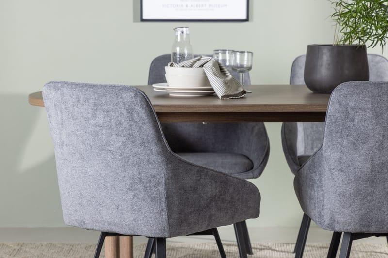 Andy Matgrupp 180 cm Oval med 4 Rosie stolar - Svart - Möbler - Bord & matgrupper - Matgrupper