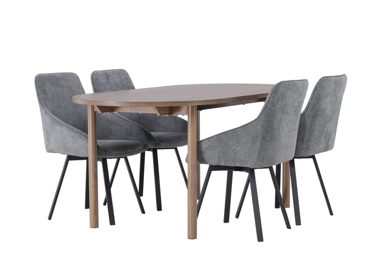 Andy Matgrupp 180 cm Oval med 4 Rosie stolar - Svart - Möbler - Bord & matgrupper - Matgrupper