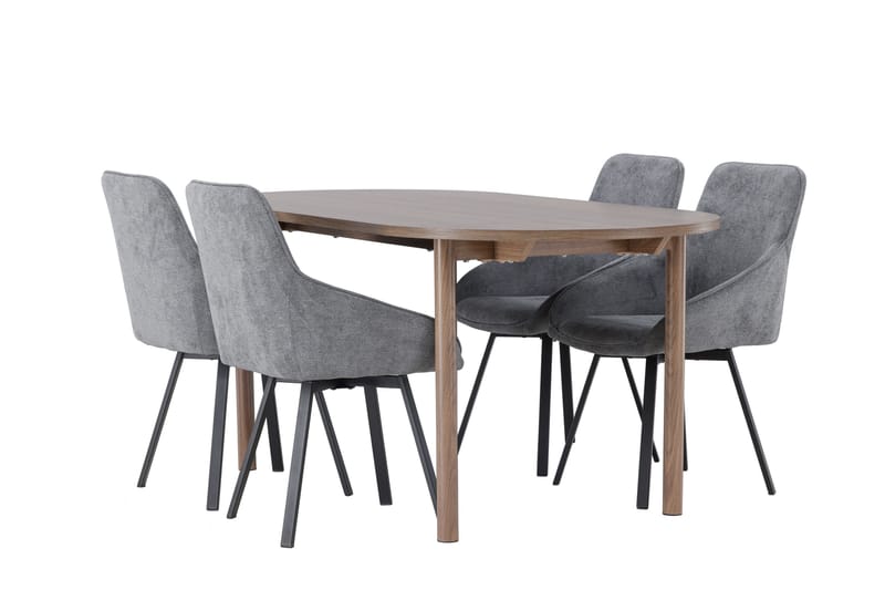 Andy Matgrupp 180 cm Oval med 4 Rosie stolar - Svart - Möbler - Bord & matgrupper - Matgrupper