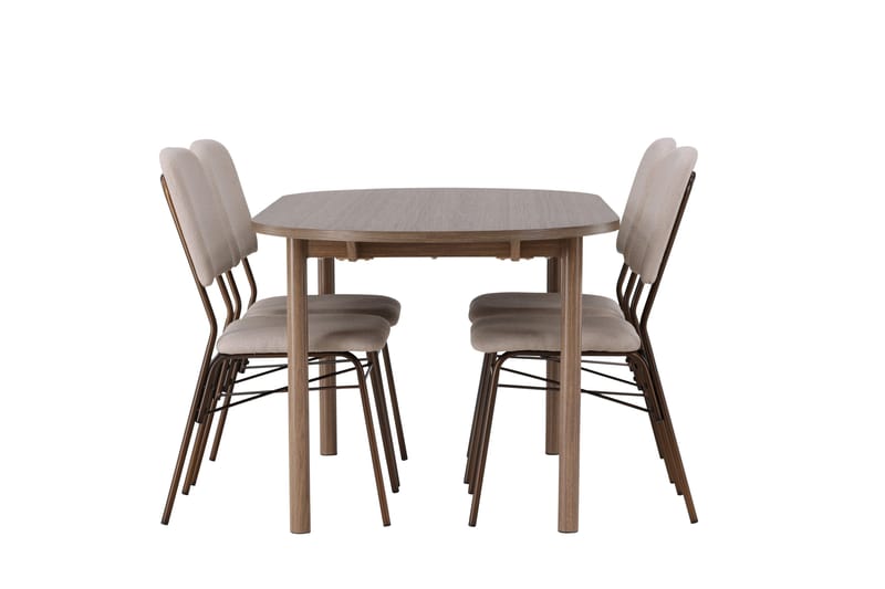 Andy Matgrupp 180 cm Oval med 4 Seda stolar - Beige - Möbler - Bord & matgrupper - Matgrupper