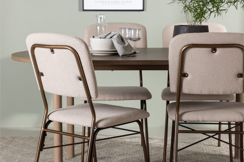 Andy Matgrupp 180 cm Oval med 4 Seda stolar - Beige - Möbler - Bord & matgrupper - Matgrupper