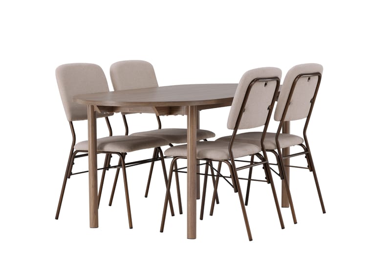 Andy Matgrupp 180 cm Oval med 4 Seda stolar - Beige - Möbler - Bord & matgrupper - Matgrupper