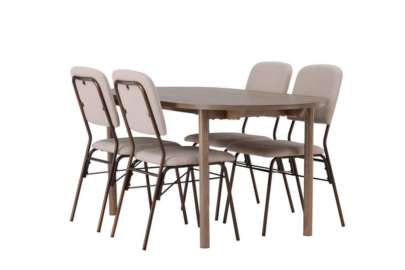 Andy Matgrupp 180 cm Oval med 4 Seda stolar - Beige - Möbler - Bord & matgrupper - Matgrupper