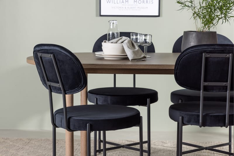 Andy Matgrupp 180 cm Oval med 4 Stella stolar - Svart - Möbler - Bord & matgrupper - Matgrupper