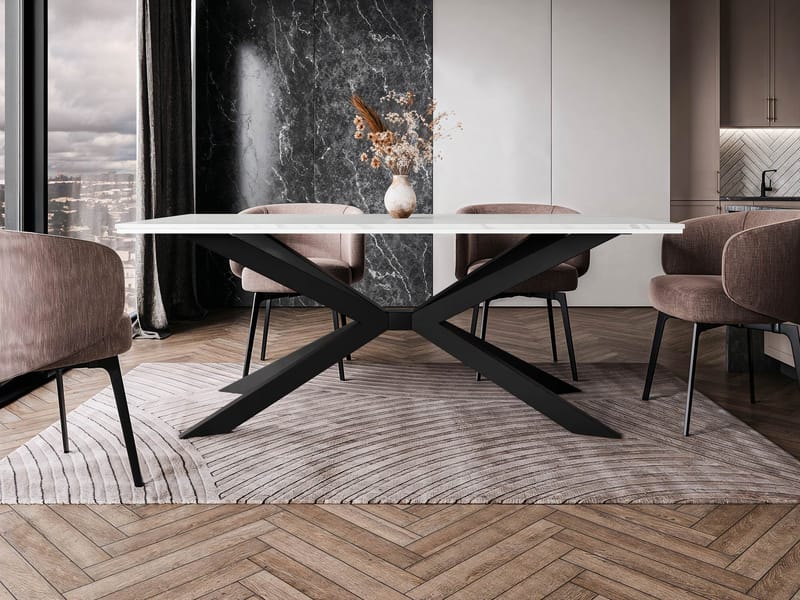 Aplung Matbord 190 cm Rektangulär - Vit/Svart - Möbler - Bord & matgrupper - Matbord & köksbord