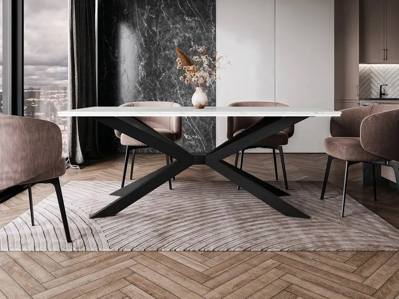 Aplung Matbord 190 cm Rektangulär - Vit/Svart - Möbler - Bord & matgrupper - Matbord & köksbord