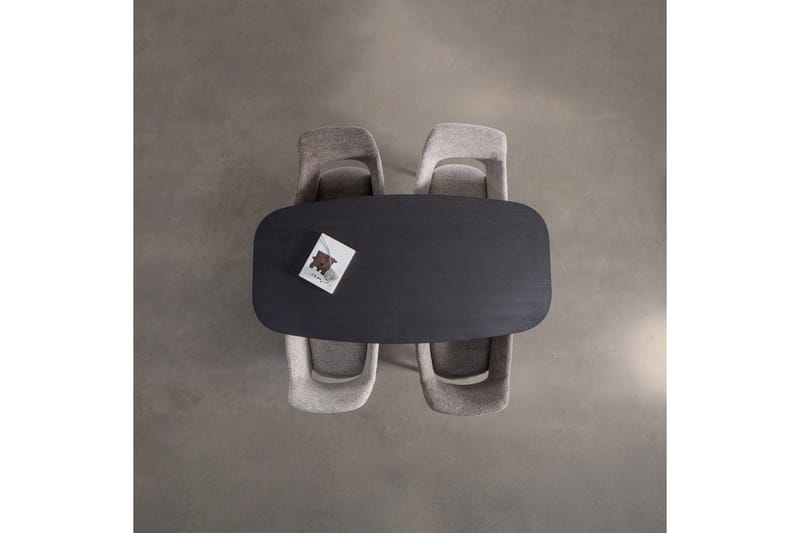 Arros Stort Utdragbart Rektangulärt Matbord 220 cm med Mörkt Trä- och Metallutseende - Svart - Möbler - Bord & matgrupper - Matbord & köksbord