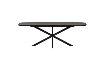 Arros Stort Utdragbart Rektangulärt Matbord 220 cm med Mörkt Trä- och Metallutseende - Svart - Möbler - Bord & matgrupper - Matbord & köksbord