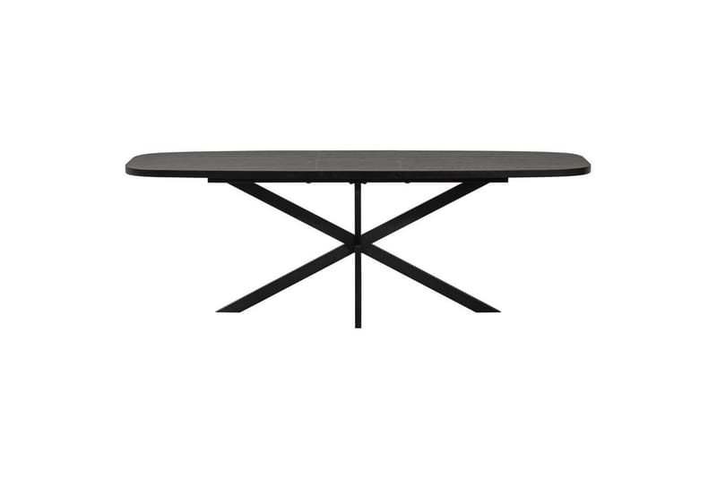 Arros Stort Utdragbart Rektangulärt Matbord 220 cm med Mörkt Trä- och Metallutseende - Svart - Möbler - Bord & matgrupper - Matbord & köksbord
