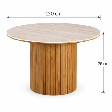 Arvo Matbord Rund 120 cm Travertin - Ek - Möbler - Bord & matgrupper - Matbord & köksbord
