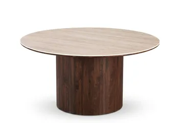 Arvo Matbord Rund 150 cm Travertinlook - Valnöt - Möbler - Bord & matgrupper - Matbord & köksbord