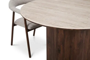 Arvo Matgrupp runt 120 cm Valnöt med 4 Ronja Matstolar - Valnöt - Möbler - Bord & matgrupper - Matgrupper