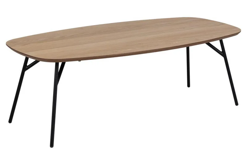 Arwina Ovalt Soffbord 120 cm med Organisk Bordsskiva i Ek, Brun