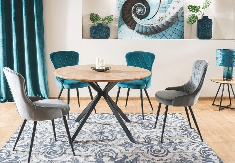 Aster matbord 120 cm - Ek/svart, Ek/svart