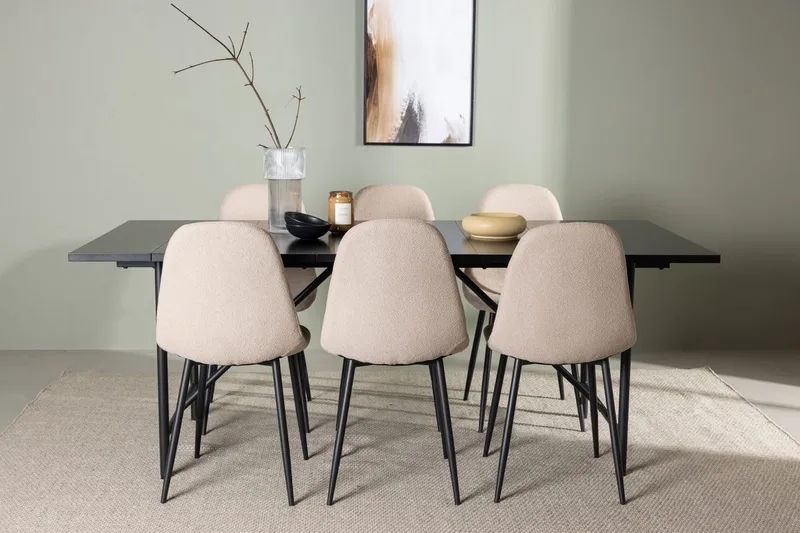 Astrid Matbord 90 cm med 6 Polar Matstol