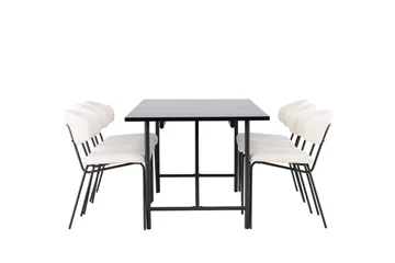 Astrid Matgrupp 200 cm Rektangulär med 6 Chico Stolar - Svart - Möbler - Bord & matgrupper - Matgrupper