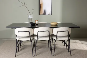 Astrid Matgrupp 200 cm Rektangulär med 6 Chico Stolar - Svart - Möbler - Bord & matgrupper - Matgrupper