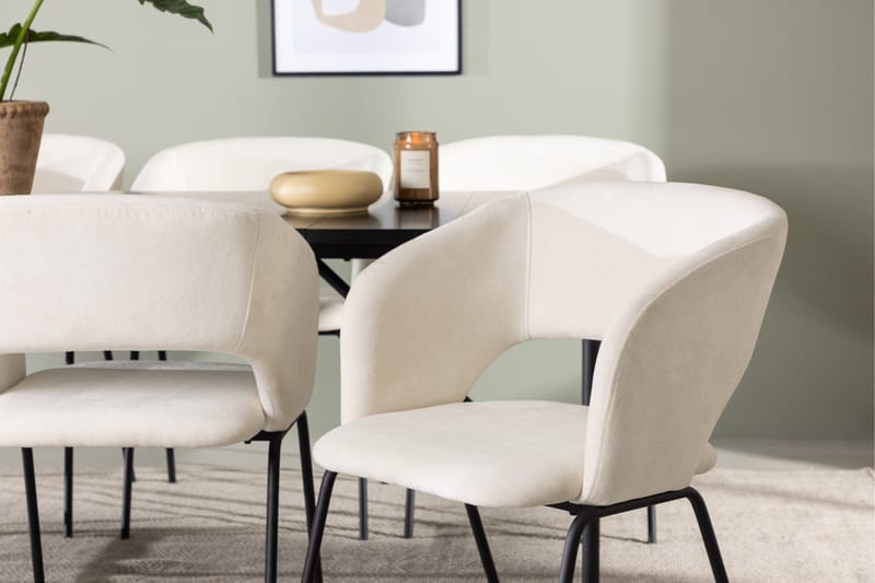 Astrid Matgrupp 200 cm Rektangulär med 6 Day stolar - Svart - Möbler - Bord & matgrupper - Matgrupper