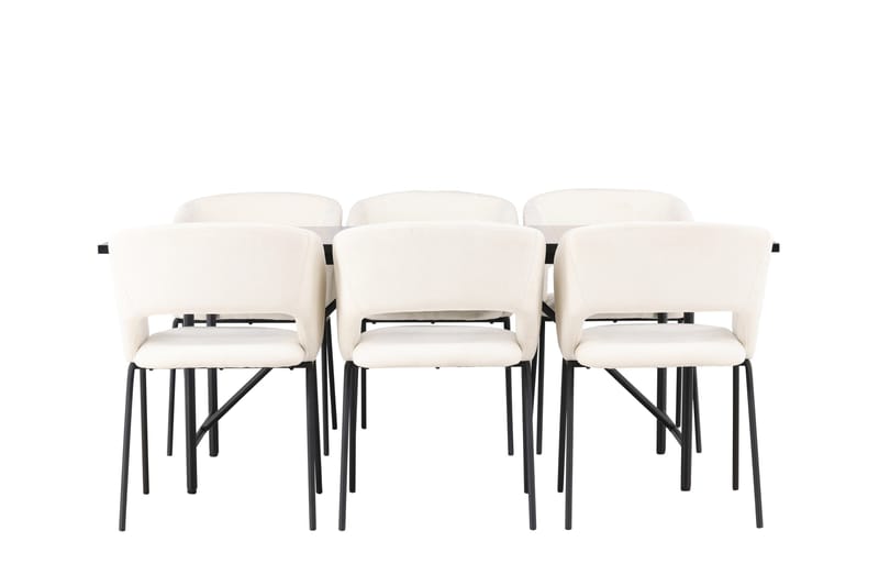 Astrid Matgrupp 200 cm Rektangulär med 6 Day stolar - Svart - Möbler - Bord & matgrupper - Matgrupper