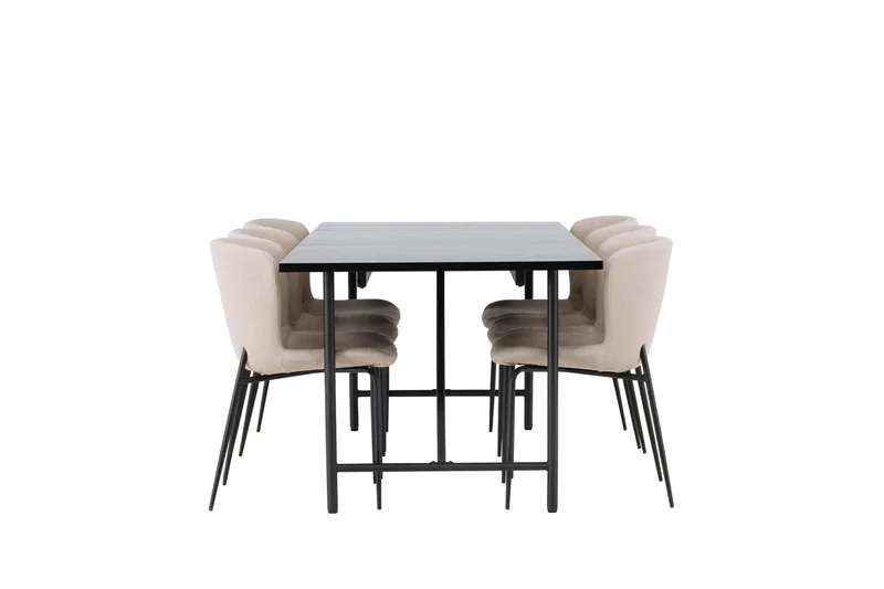 Astrid Matgrupp 200 cm Rektangulär med 6 Modesto stolar - Beige - Möbler - Bord & matgrupper - Matgrupper