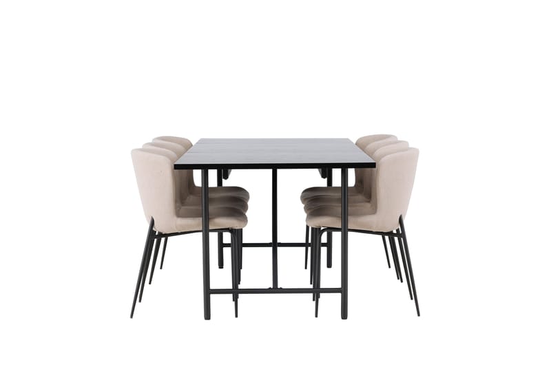 Astrid Matgrupp 200 cm Rektangulär med 6 Modesto stolar - Beige - Möbler - Bord & matgrupper - Matgrupper