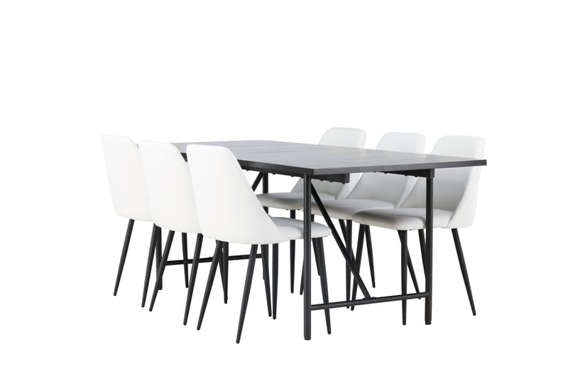 Astrid Matgrupp 200 cm Rektangulär med 6 Night stolar - Svart - Möbler - Bord & matgrupper - Matgrupper