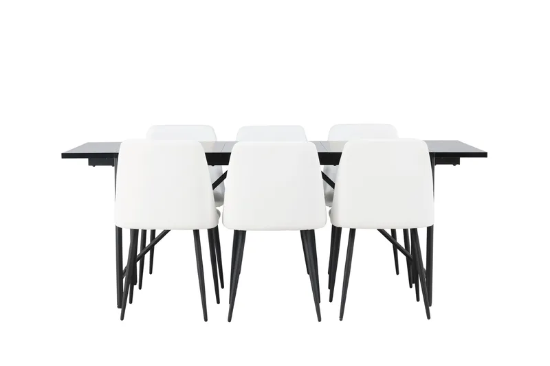 Astrid Matgrupp 200 cm Rektangulär med 6 Night stolar - Svart - Möbler - Bord & matgrupper - Matgrupper