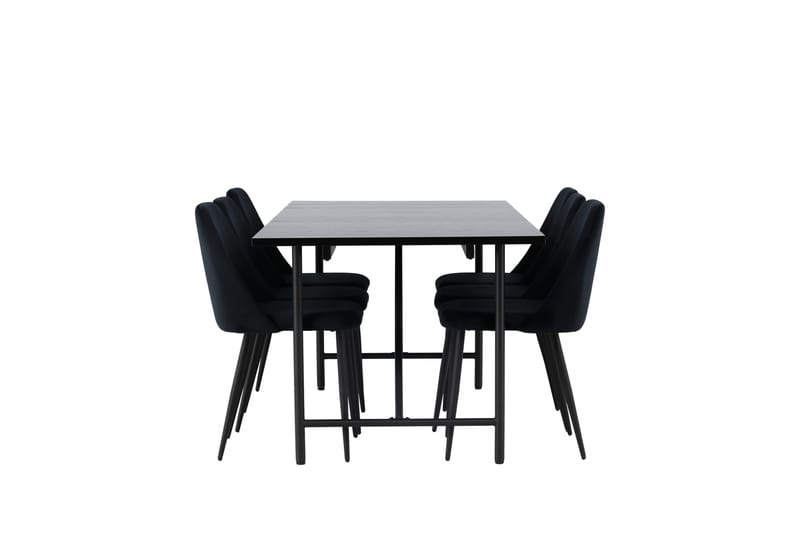 Astrid Matgrupp 200 cm Rektangulär med 6 Night stolar - Svart - Möbler - Bord & matgrupper - Matgrupper