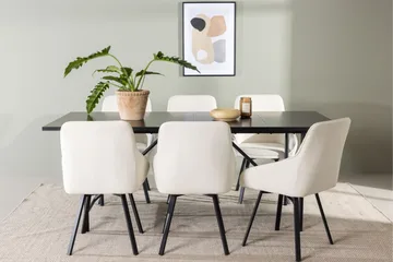 Astrid Matgrupp 200 cm Rektangulär med 6 Rosie stolar - Beige - Möbler - Bord & matgrupper - Matgrupper