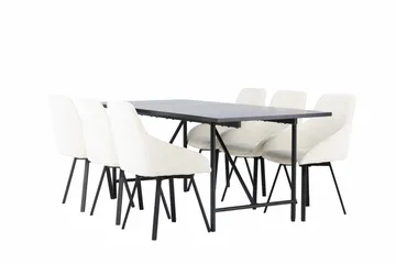 Astrid Matgrupp 200 cm Rektangulär med 6 Rosie stolar - Beige - Möbler - Bord & matgrupper - Matgrupper