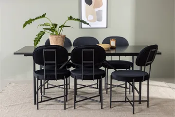 Astrid Matgrupp 200 cm Rektangulär med 6 Stella stolar - Svart - Möbler - Bord & matgrupper - Matgrupper