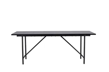 Astrid Stort Rektangulärt Matbord 200 cm med Valnöts- och Metallutseende - Svart - Möbler - Bord & matgrupper - Matbord & köksbord