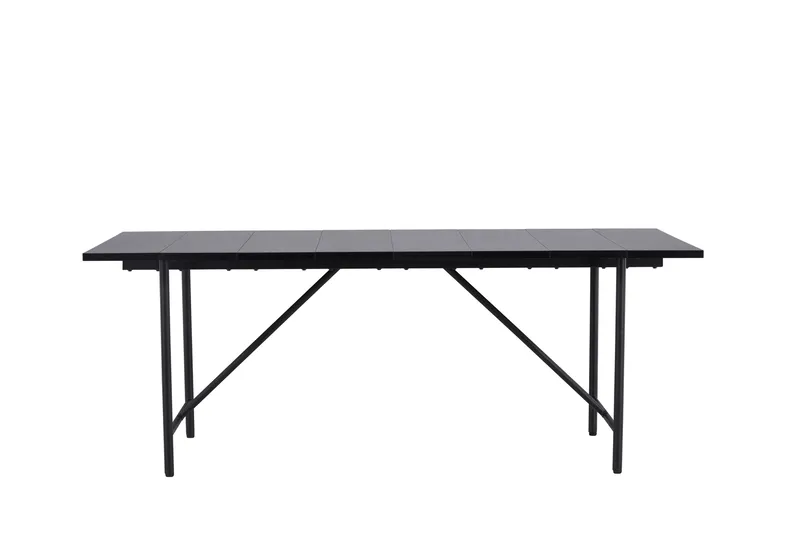 Astrid Stort Rektangulärt Matbord 200 cm med Valnöts- och Metallutseende, Svart