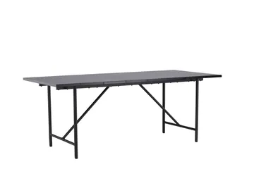 Astrid Stort Rektangulärt Matbord 200 cm med Valnöts- och Metallutseende - Svart - Möbler - Bord & matgrupper - Matbord & köksbord