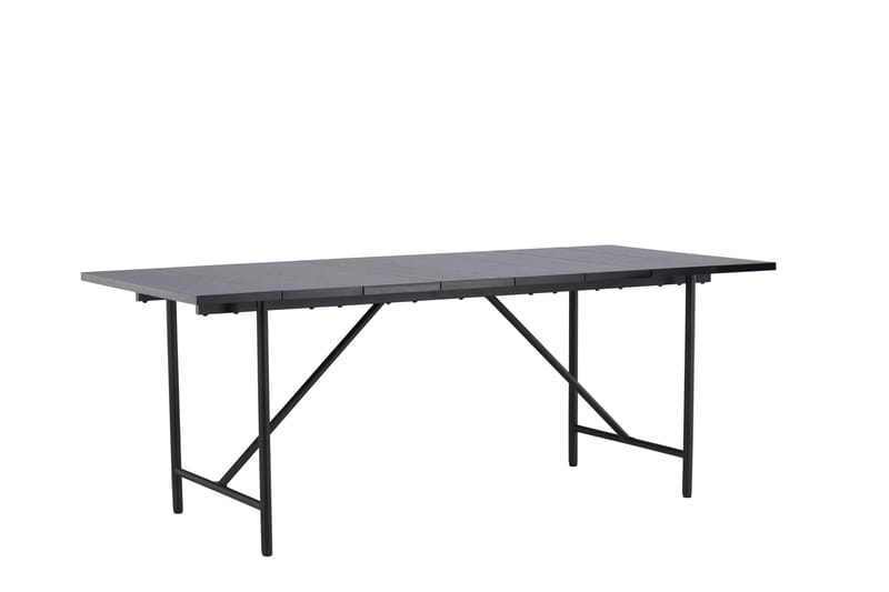 Astrid Stort Rektangulärt Matbord 200 cm med Valnöts- och Metallutseende - Svart - Möbler - Bord & matgrupper - Matbord & köksbord
