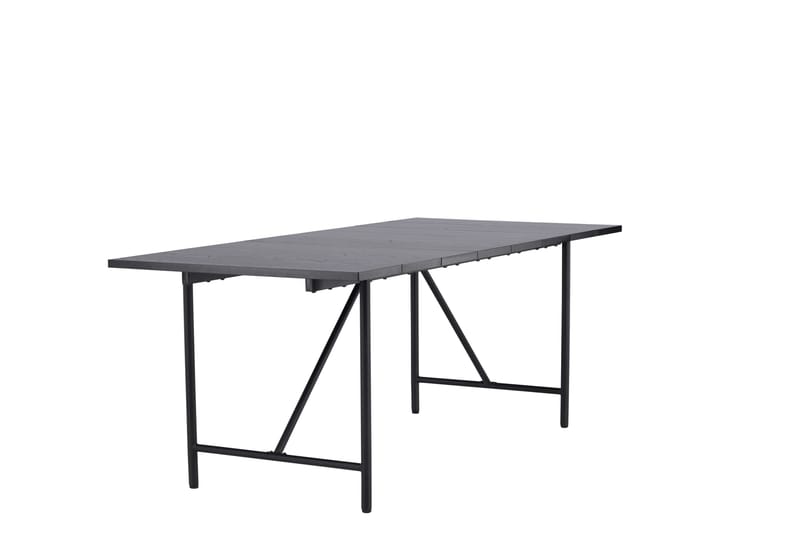 Astrid Stort Rektangulärt Matbord 200 cm med Valnöts- och Metallutseende - Svart - Möbler - Bord & matgrupper - Matbord & köksbord