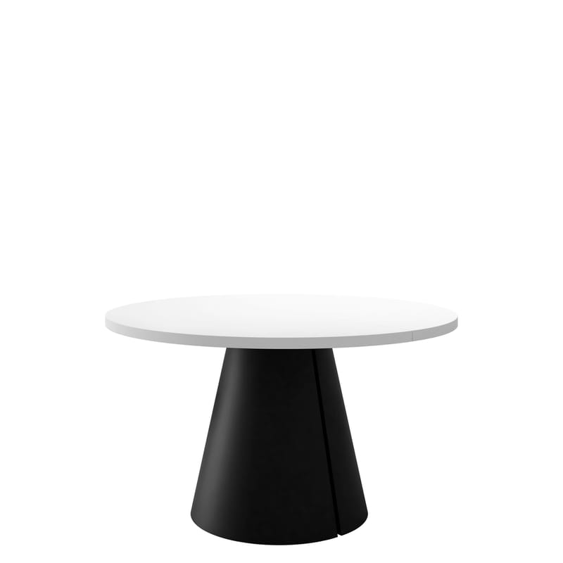 Aurion Förlängningsbart Runt Matbord 100-174 cm med Träutseende - Vit / Svart - Möbler - Bord & matgrupper - Matbord & köksbord