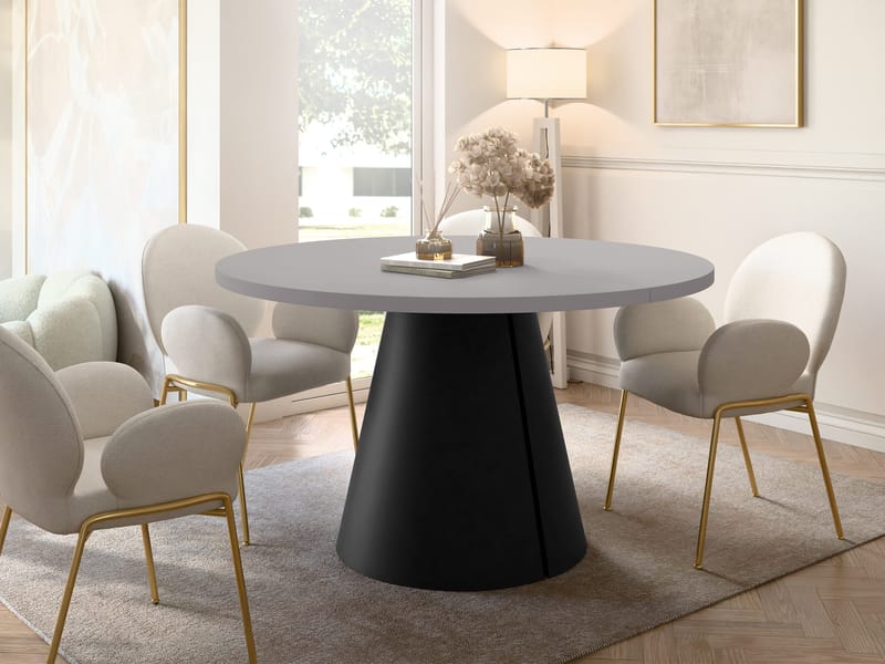 Aurion Matbord rund förlängningsbart 100-174 cm - Svart, grå - Möbler - Bord & matgrupper - Matbord & köksbord