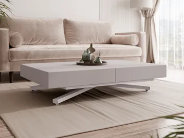 Avendi 120 cm Rektangulärt Soffbord Utdragbart med Hjul i Målat Trä - Greige - Möbler - Bord & matgrupper - Soffbord
