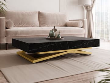 Avendi Soffbord 120 cm - Guld/svart marmor - Möbler - Bord & matgrupper - Soffbord