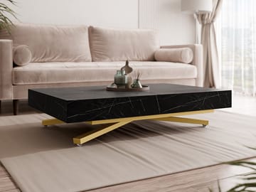 Avendi Soffbord 120 cm - Guld/svart marmor - Möbler - Bord & matgrupper - Soffbord