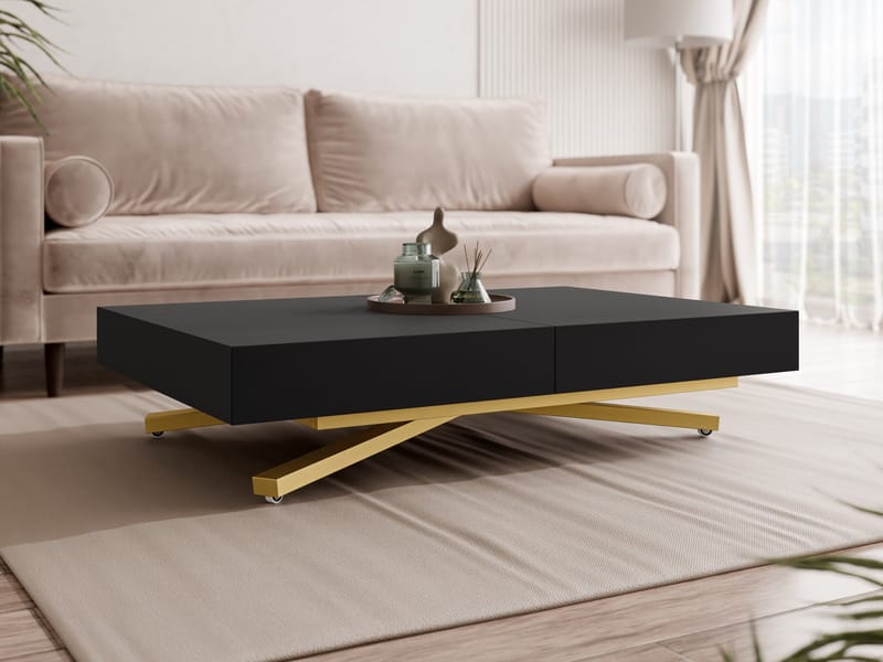 Avendi Soffbord 120 cm - Guld/svart - Möbler - Bord & matgrupper - Soffbord