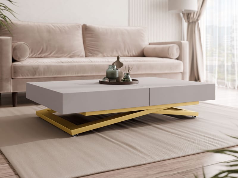 Avendi Soffbord förlängningsbart 200 cm - guld, beige - Möbler - Bord & matgrupper - Soffbord