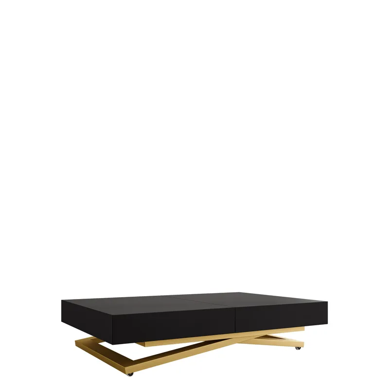 Avendi Soffbord förlängningsbart 200 cm, guld/svart