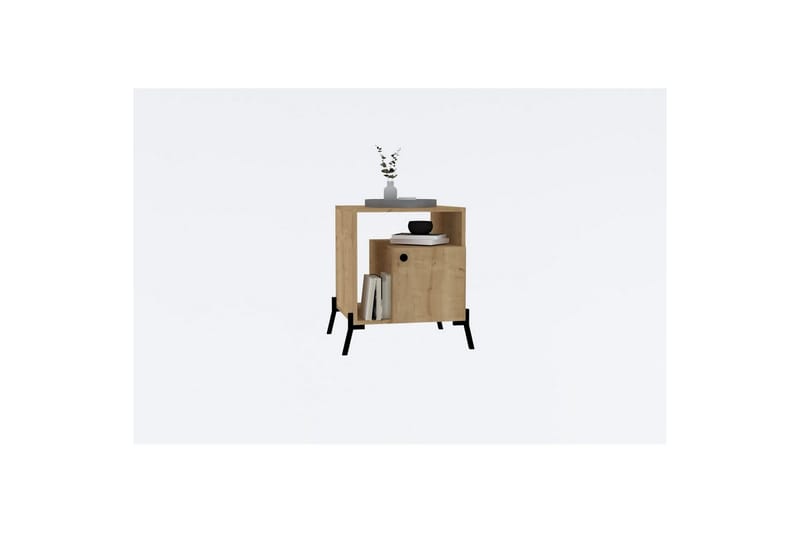 Abadan Sängbord 50 cm - Ek/Svart - Möbler - Bord & matgrupper - Avlastningsbord - Sängbord & nattduksbord