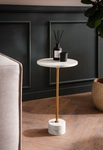 Aelros Sidobord 30 cm - vit marmor med grå ådring och guld - Möbler - Bord & matgrupper - Avlastningsbord - Konsolbord & sidobord