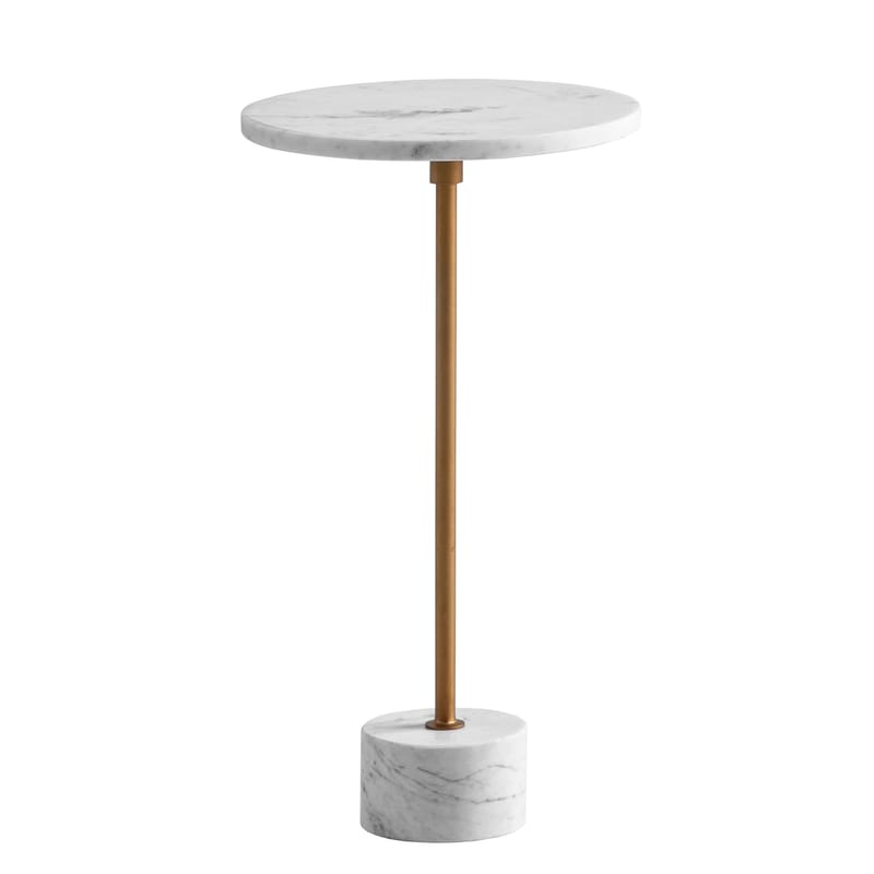 Aelros Sidobord 30 cm - vit marmor med grå ådring och guld - Möbler - Bord & matgrupper - Avlastningsbord - Konsolbord & sidobord