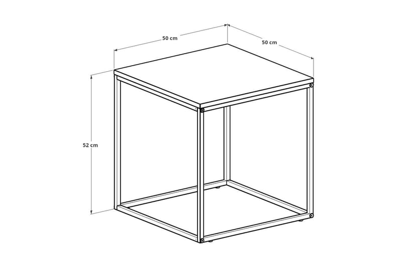 Ajmit Sidobord 50x52 cm Brun - Hanah Home - Lampbord - Brickbord & småbord