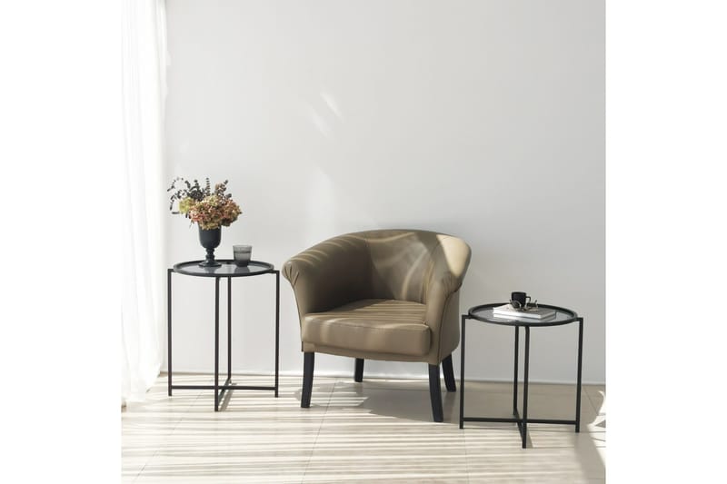 Akeno Sidobord 60x50 cm Svart - Hanah Home - Möbler - Bord & matgrupper - Avlastningsbord - Lampbord